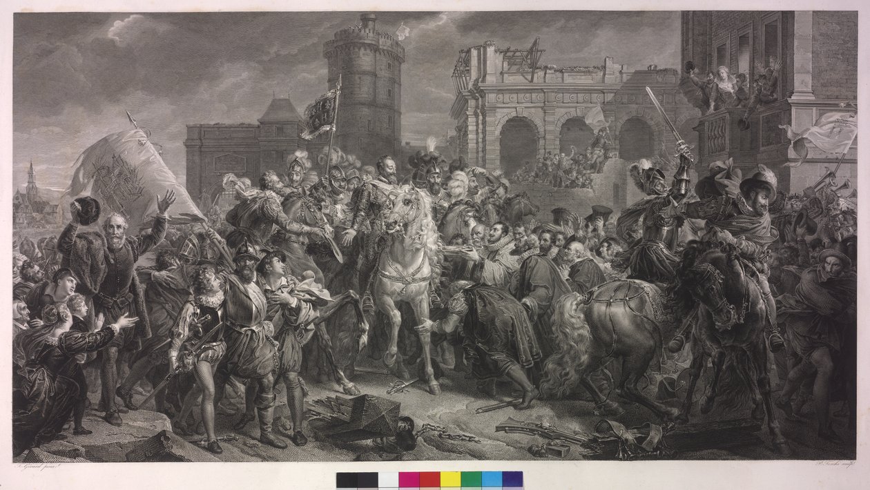 Henrique IV de França em Paris, a 22. março de 1594 de Francois Pascal Simon Baron Gerard