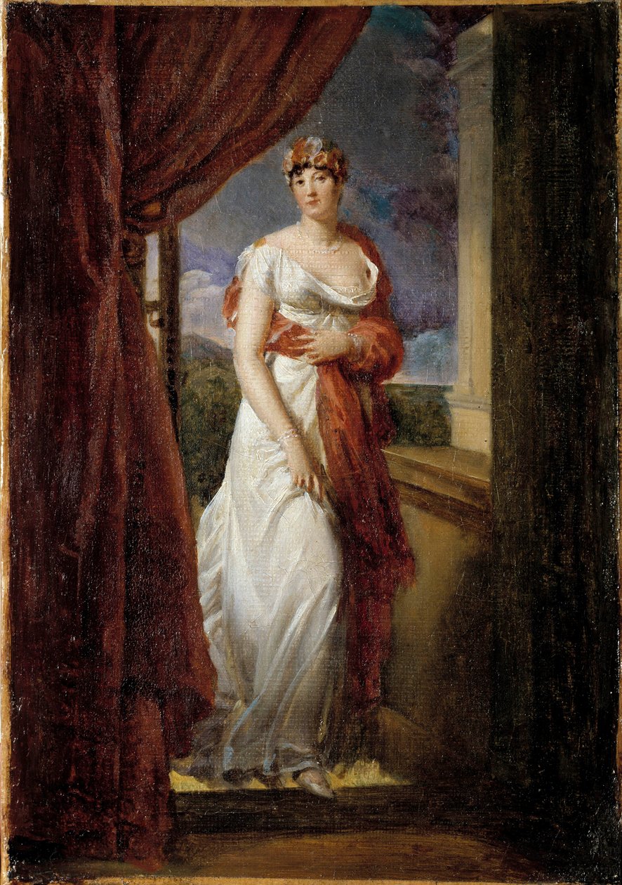 Portrait en pied de Madame Tallien, nee Cabarrus, princesa de Caraman - Chimay (1773-1835) Pintura de François Gerard (1770-1837) 1804 Sol. 0,32 x 0,20 m. de Baron François Pascal Simon Gérard