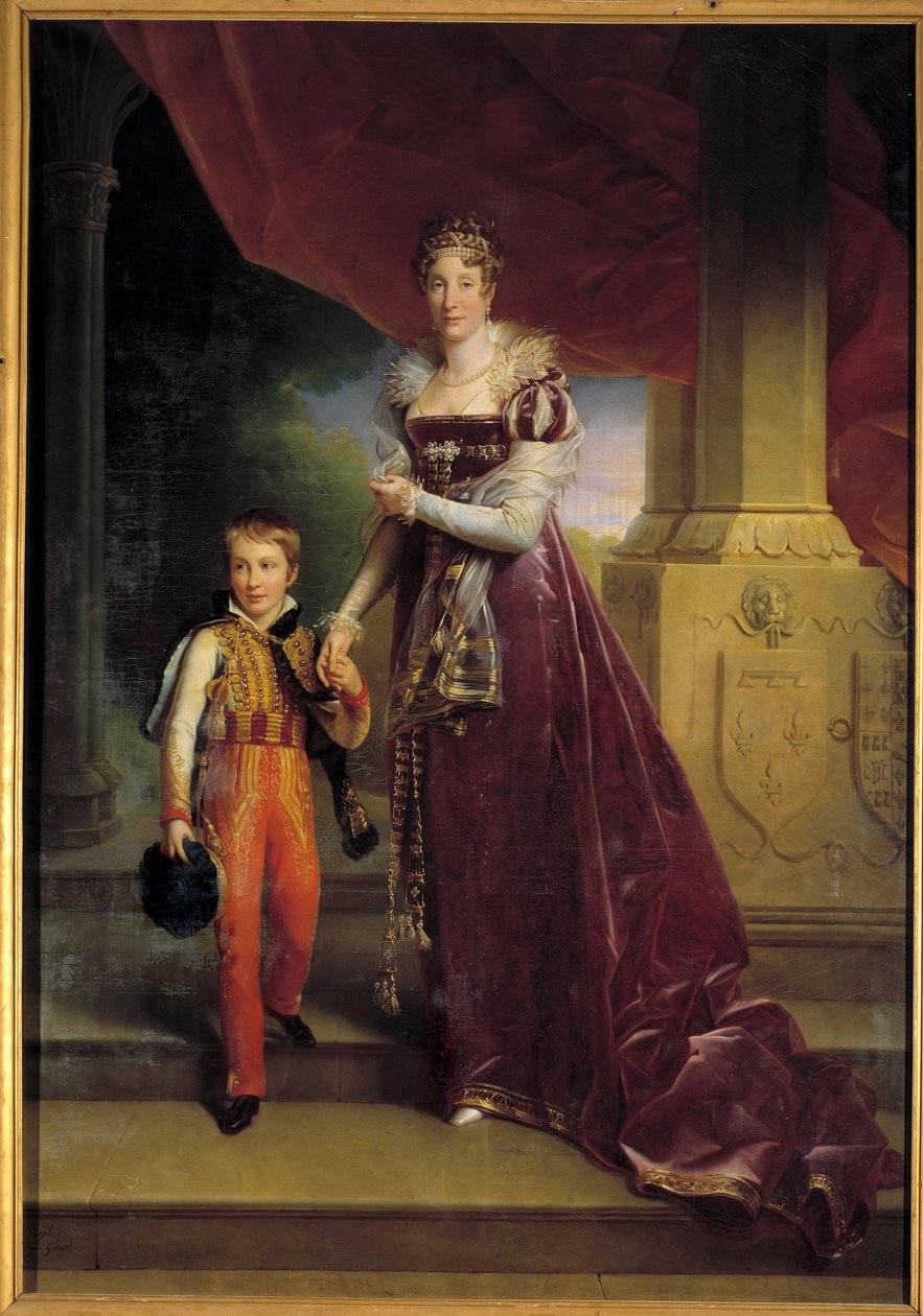 Retrato no pé de Marie-Amelie de Bourbon, Princesa das Duas Sicílias, Duquesa de Orleães (futura Rainha Marie-Amelie de Baron François Pascal Simon Gérard