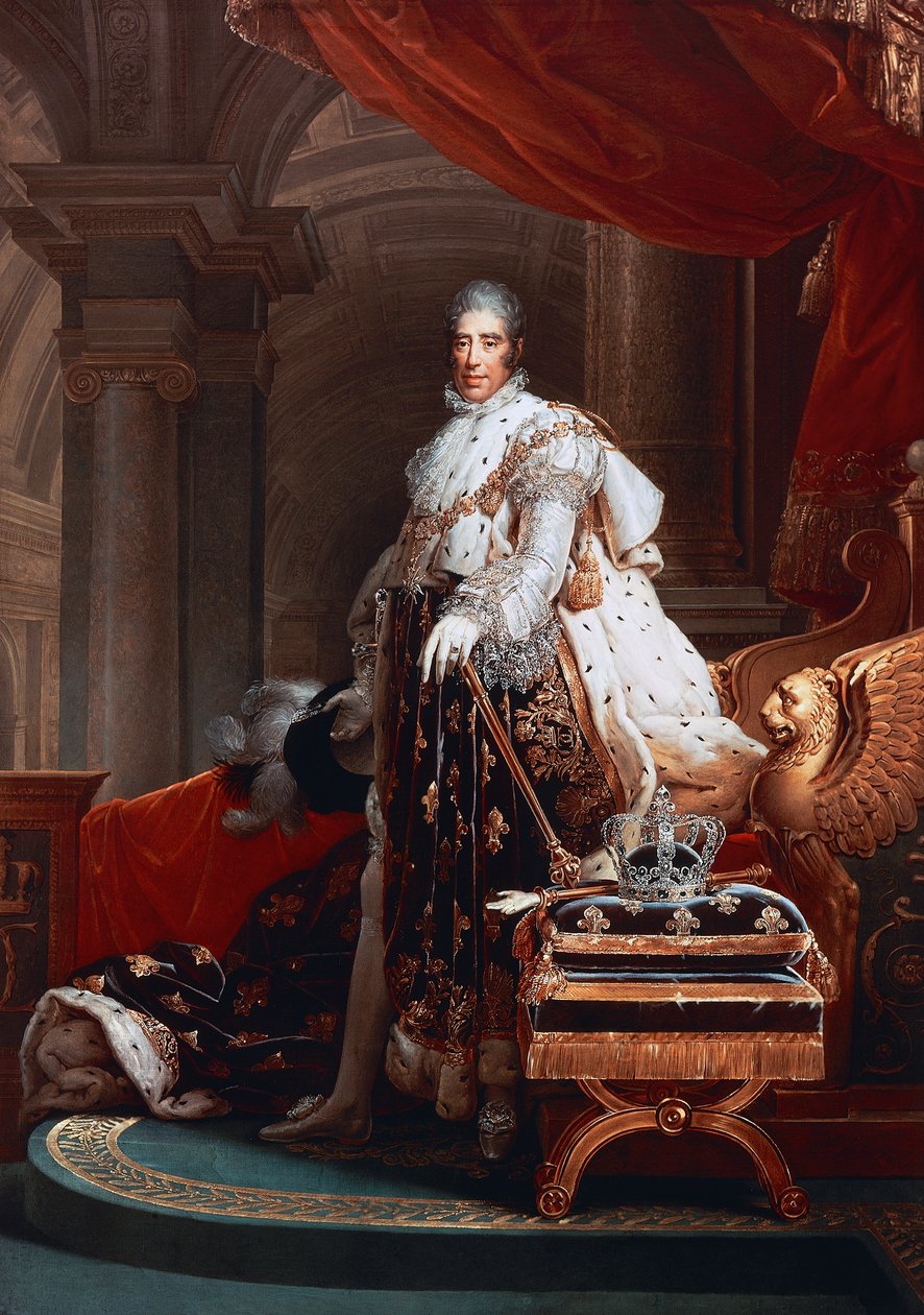 Retrato de Carlos X em vestes sagradas de Bourbon, Conde de Artois (Versailles de Baron François Pascal Simon Gérard
