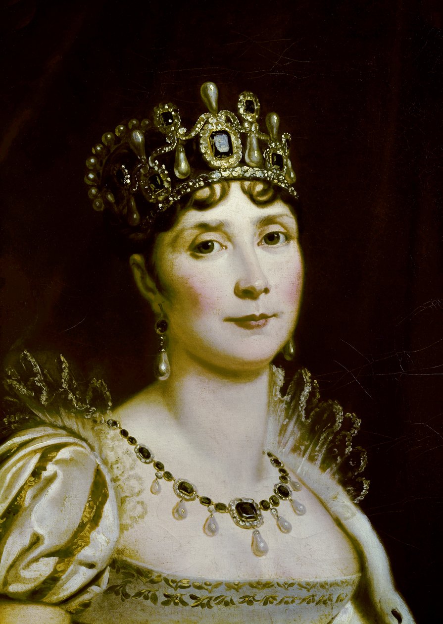 Retrato de Josefina de Beauharnais (1763-1814) imperatriz dos franceses em traje imperial, detalhe do rosto. Pintura de François Gerard (1770-1837) Sol do século XIX. 0,85 x 0,67 m Malmaison musee du chateau de Baron François Pascal Simon Gérard