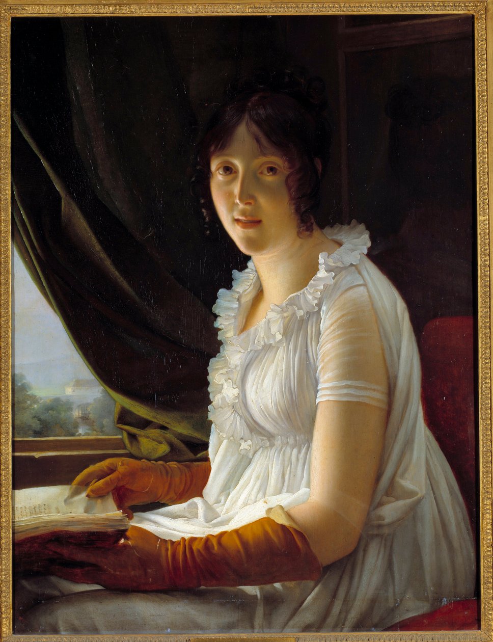 Retrato de Madame Barbier Walbonne (1763-1837) esposa do pintor Jacques Luc Barbier Pintura de François Gerard (1770-1837) 1796 Sol. 0,79x0,59 m de Baron François Pascal Simon Gérard