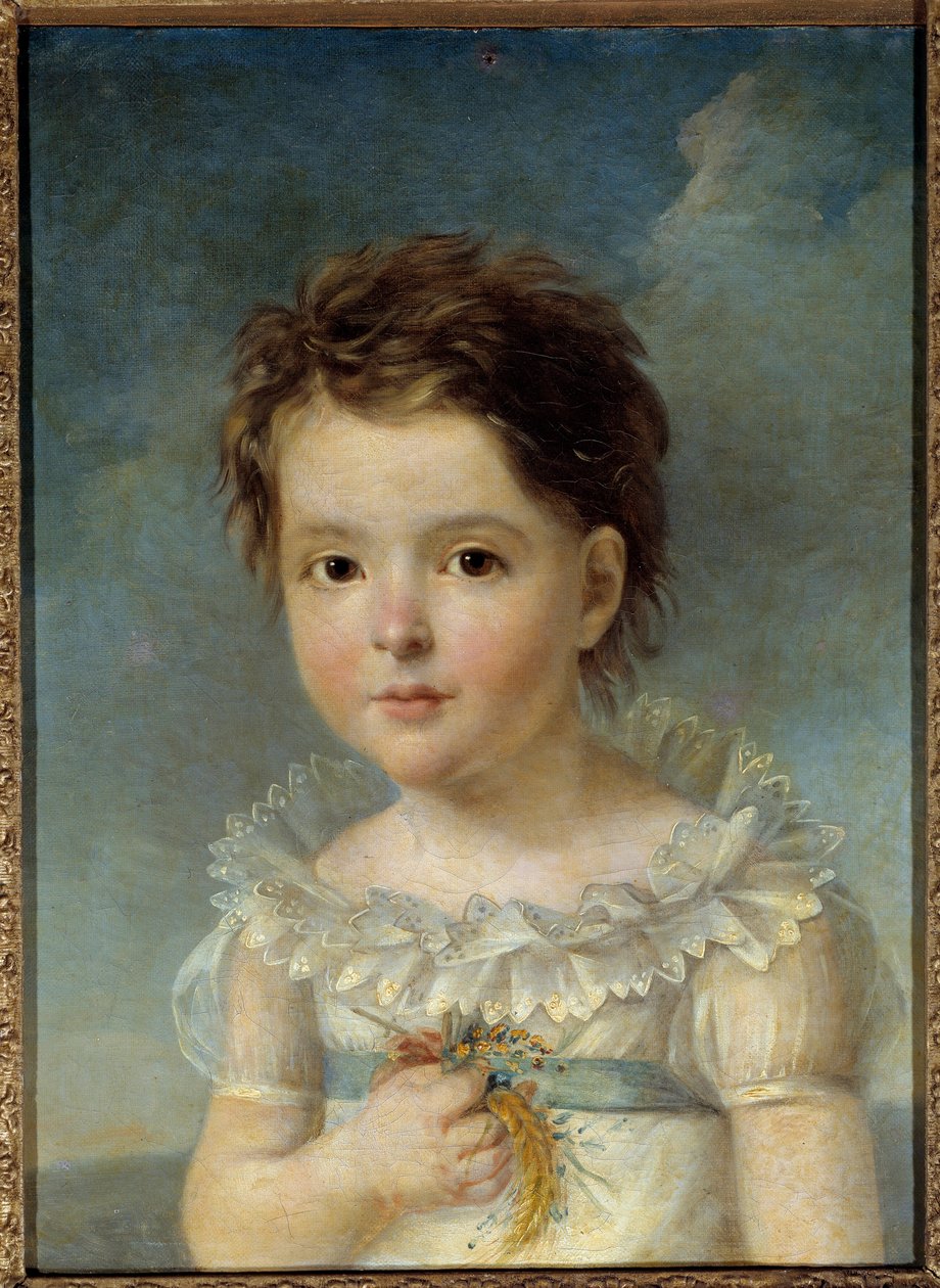 Retrato da Rainha Hortense de Beauharnais (1783-1837) criança Ela é filha da Impressora Josefina de Beauharnais e a mãe do futuro Napoleão III. Pintura de François Gerard (1770-1837) Século XVIII. Avignon, Museu Calvet de Baron François Pascal Simon Gérard