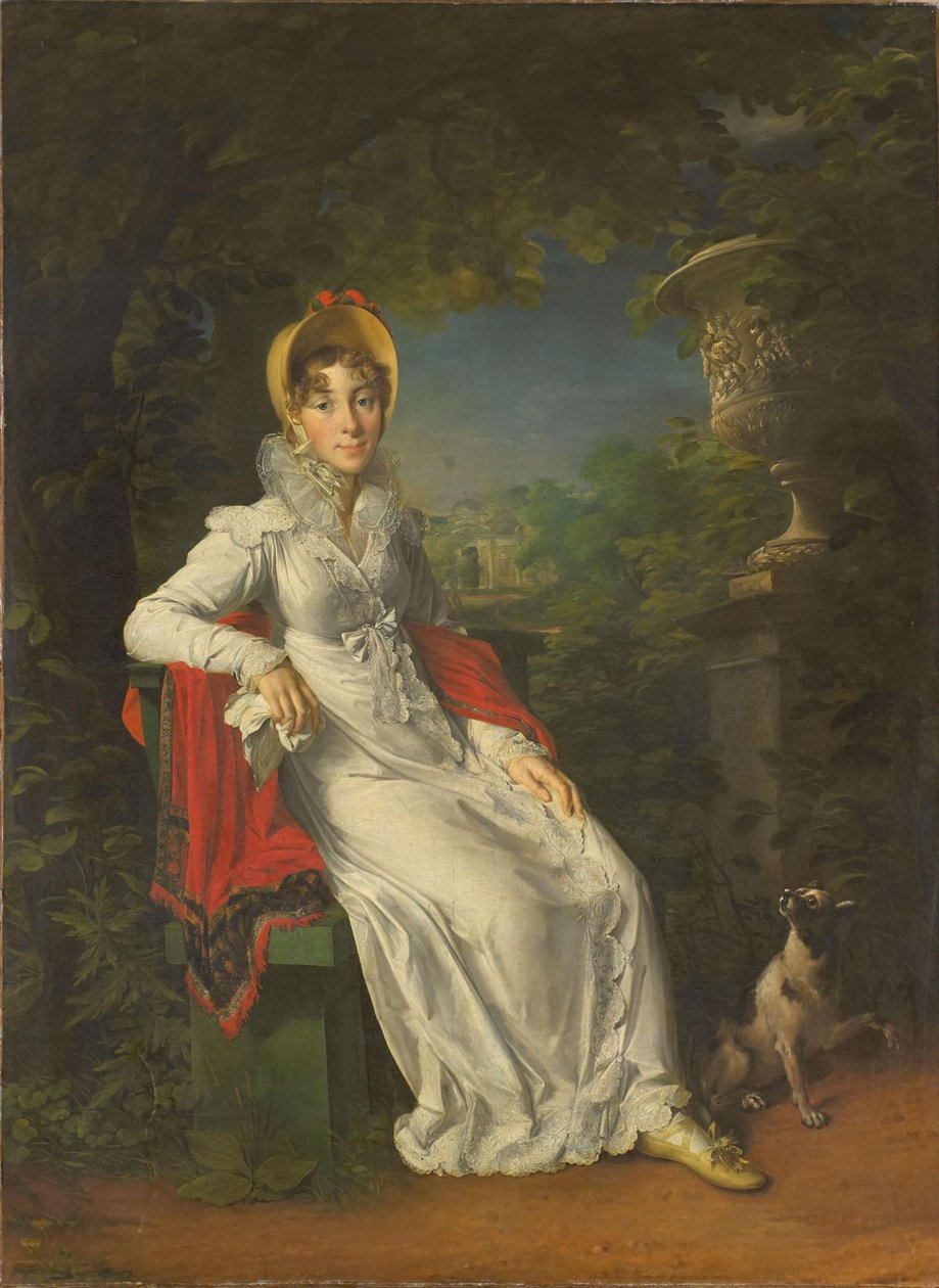 Caroline Bonaparte 1782-1839, rainha de Nápoles e Sicília, no Bois de Boulogne, 1820-1830 de Francois Pascal Simon Gerard