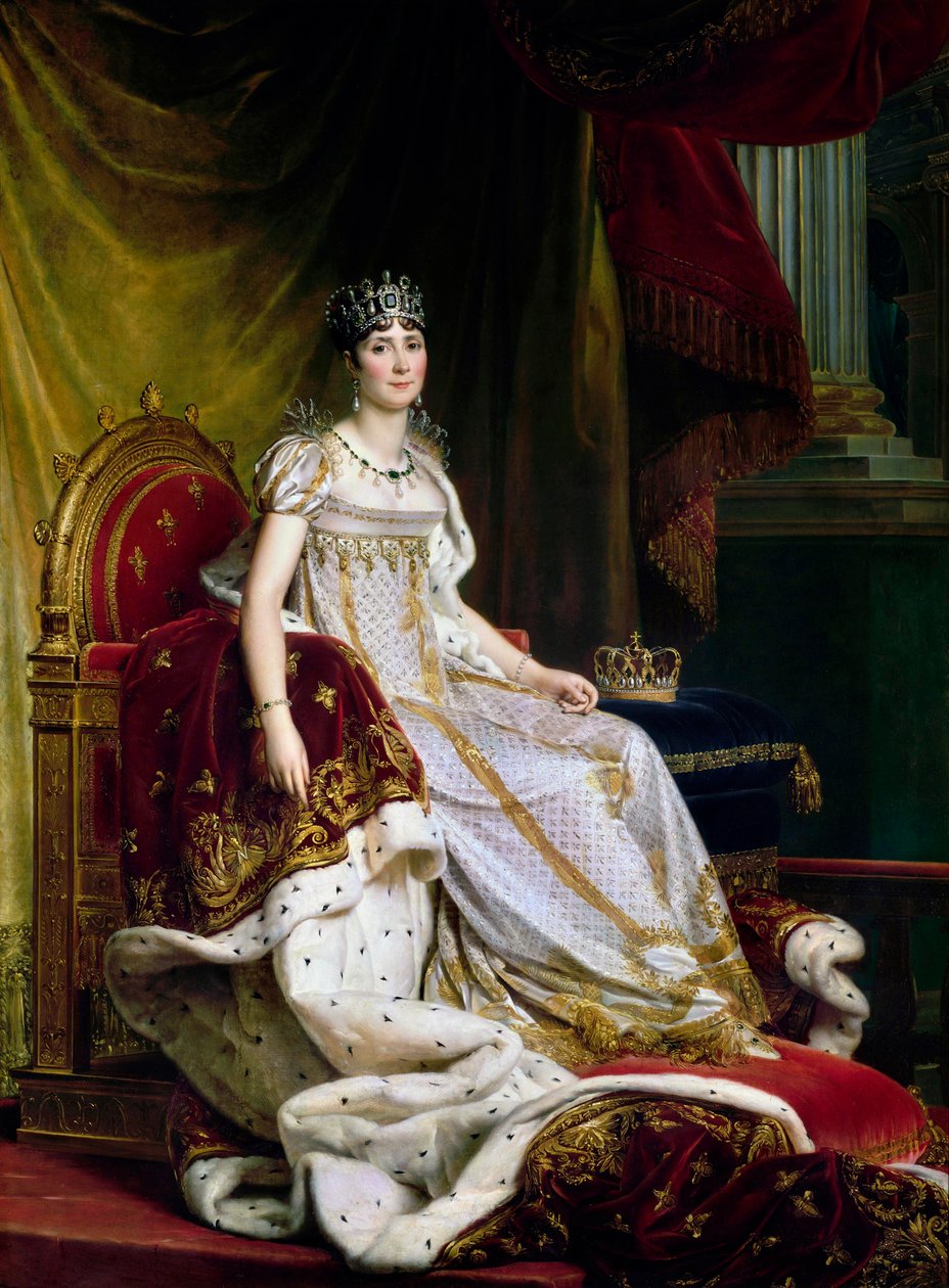 Joséphine de Beauharnais, a primeira esposa de Napoleão Bonaparte 1763-1814 em traje de coroação, 1807-1808 de Francois Pascal Simon Gerard