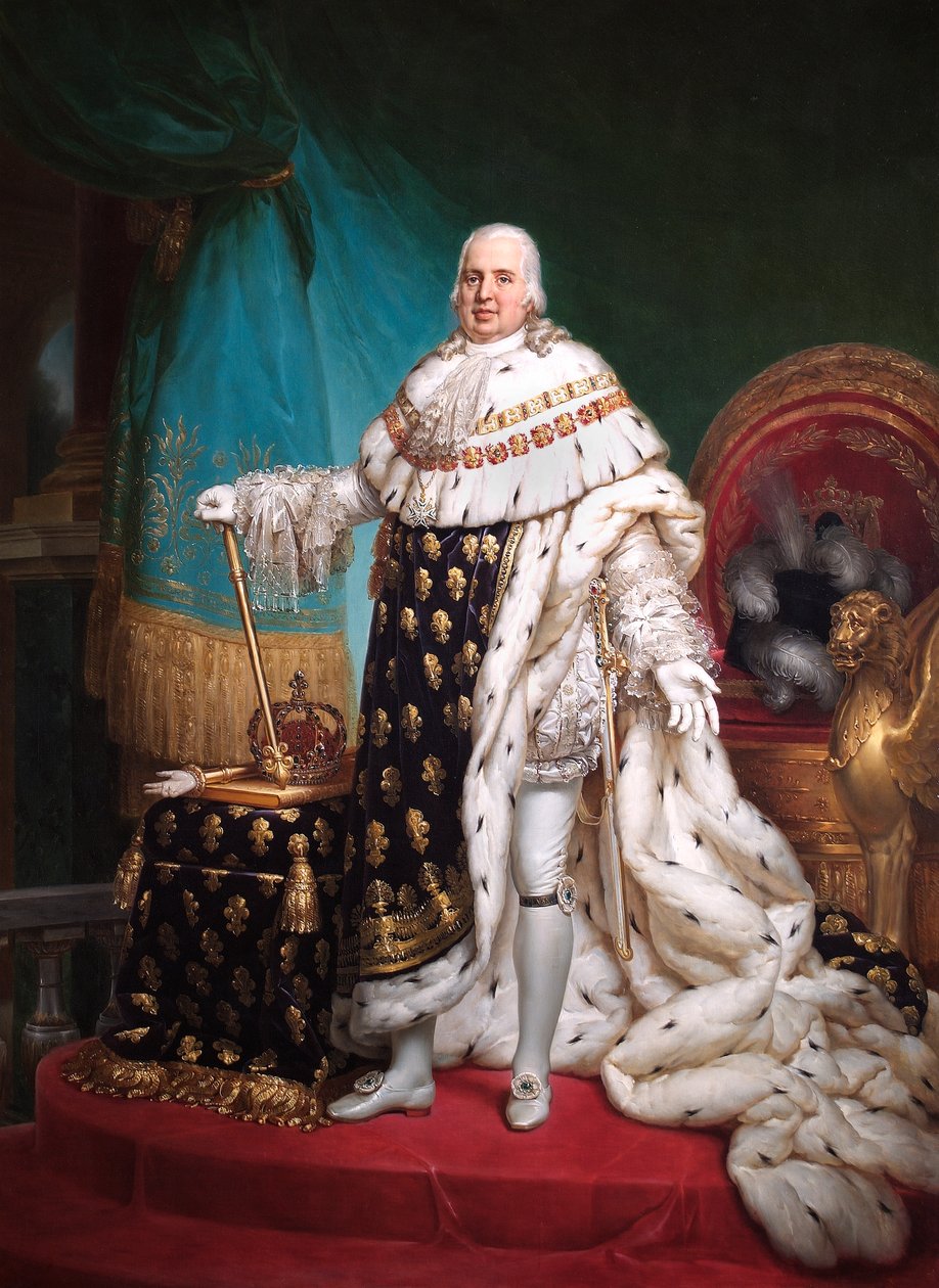 Retrato do rei Luís XVIII da França, 1824 de Francois Pascal Simon Gerard