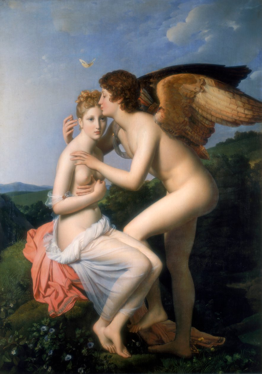 Psique recebendo o primeiro beijo de Cupido, 1798 de Francois Pascal Simon Gerard