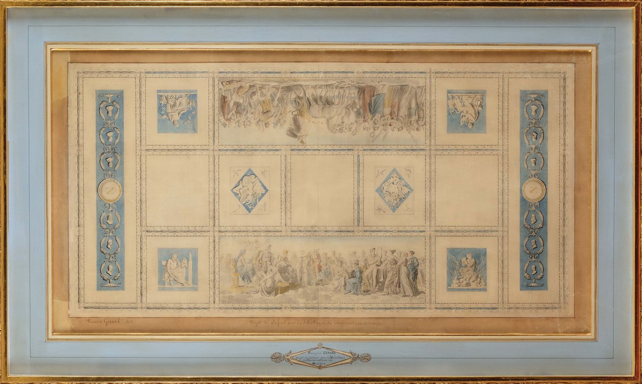 Estudo para o teto pintado da biblioteca do Conservatório, 1812 de Francois Pascal Simon Gerard