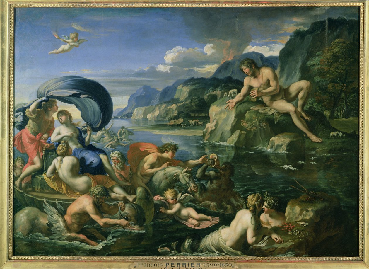 Acis e Galetea escondidos do gigante Polyphemus de Francois Perrier