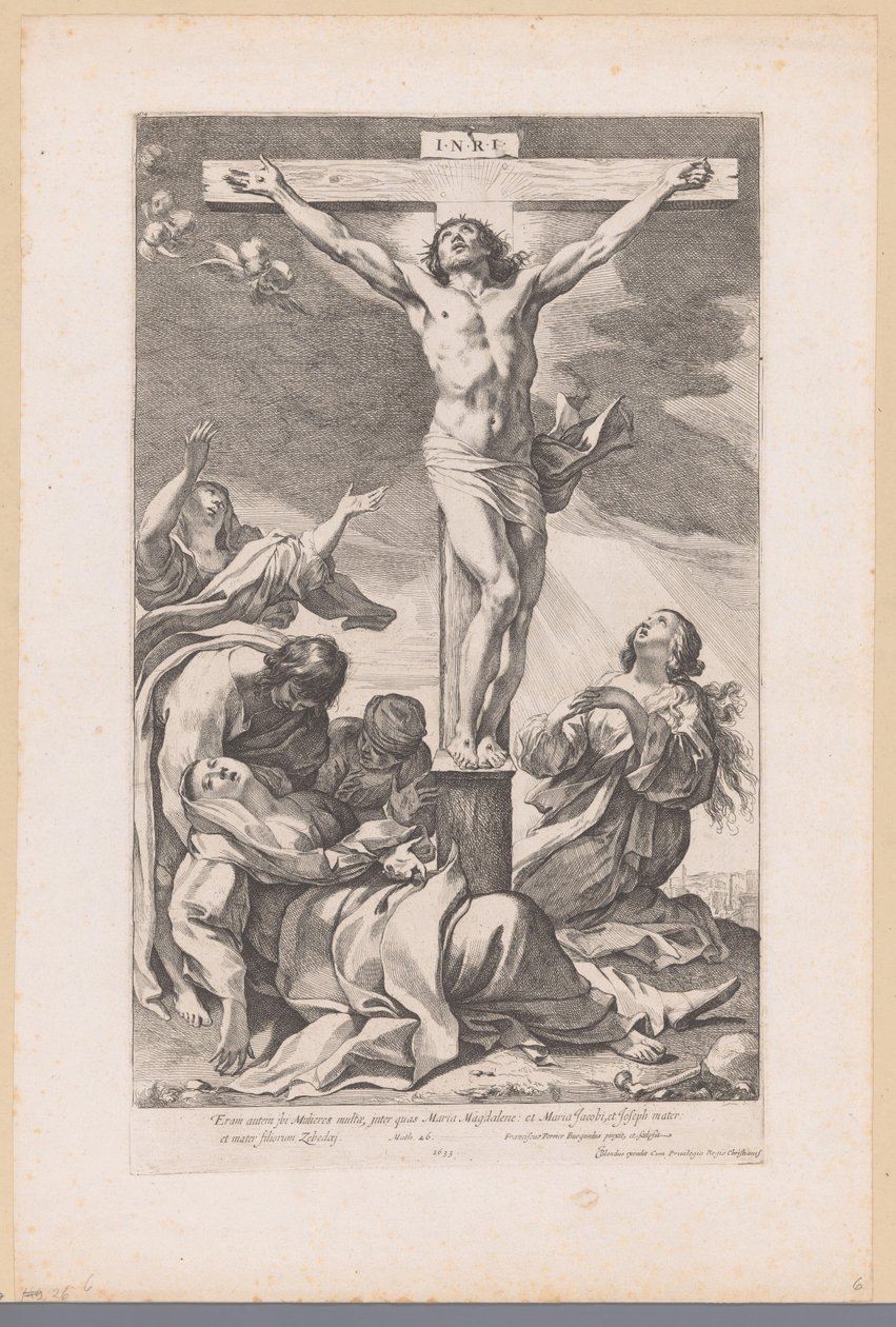 Cristo aan het kruis Mas tinha muitas mulheres lá (...) (título no objeto) de Francois Perrier