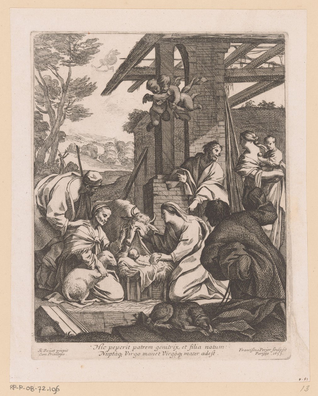 Nascimento de Cristo
Hic peperit patrem genitrix (...) (título sobre o objecto) de Francois Perrier