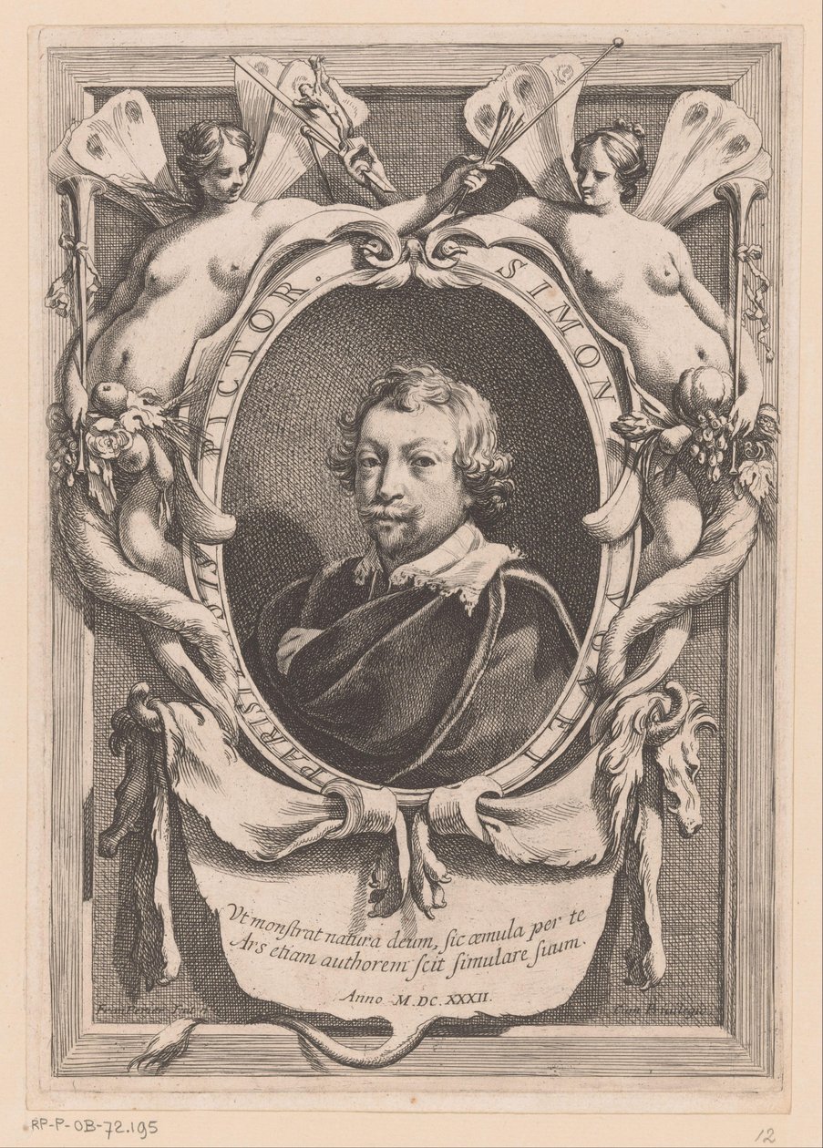 Retrato de Simon Vouet Pintor de Paris Simon Vouet (título no objeto) de Francois Perrier
