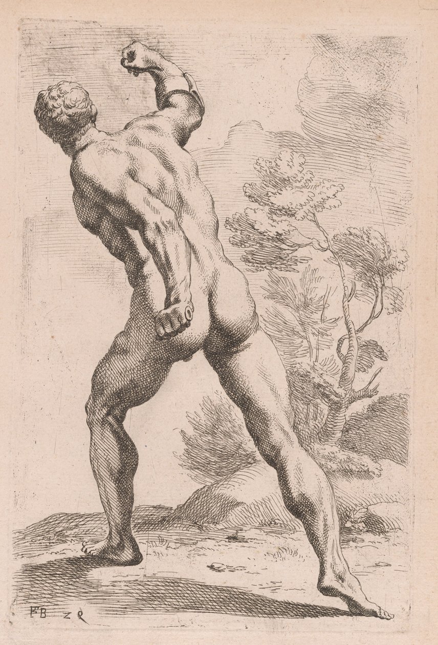 O Gladiador Borghese, vista traseira [placa 29] de Francois Perrier