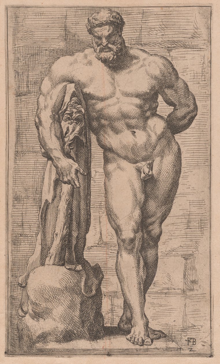 O Hércules Farnese, vista frontal [placa 2] de Francois Perrier