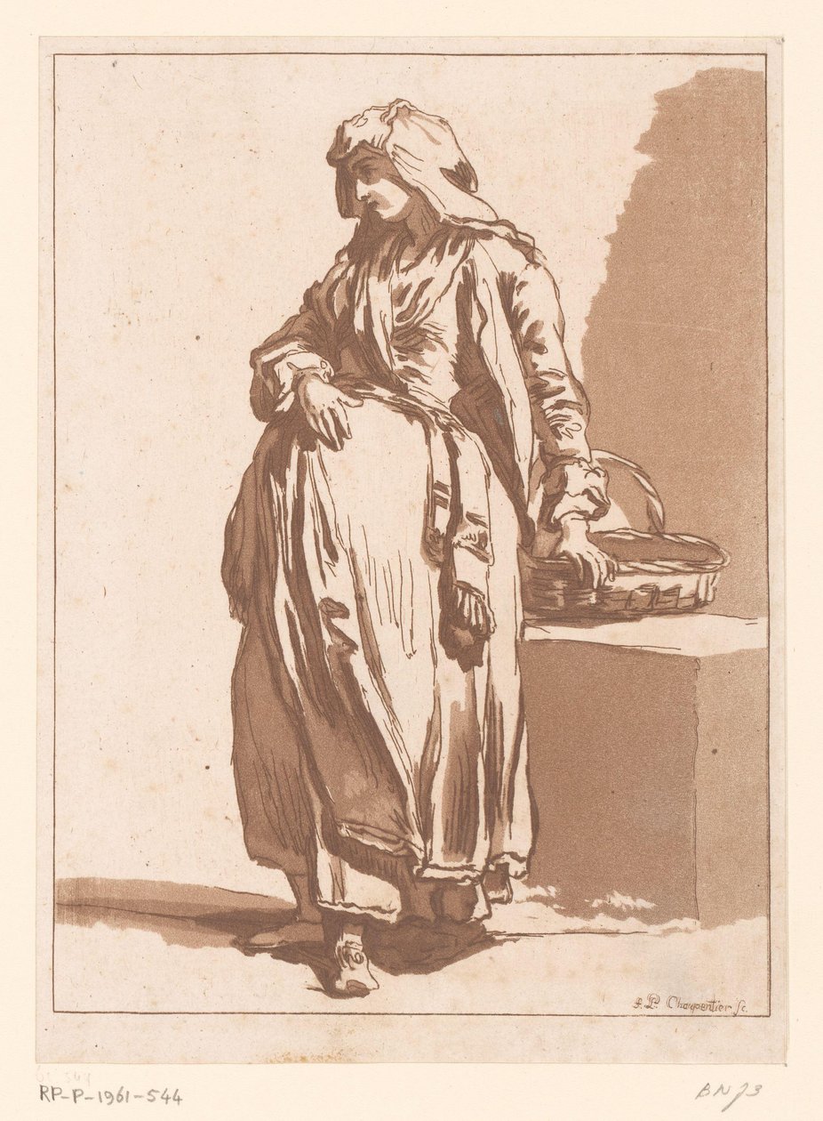 Mulher agricultora com uma cesta de Francois Philippe Charpentier