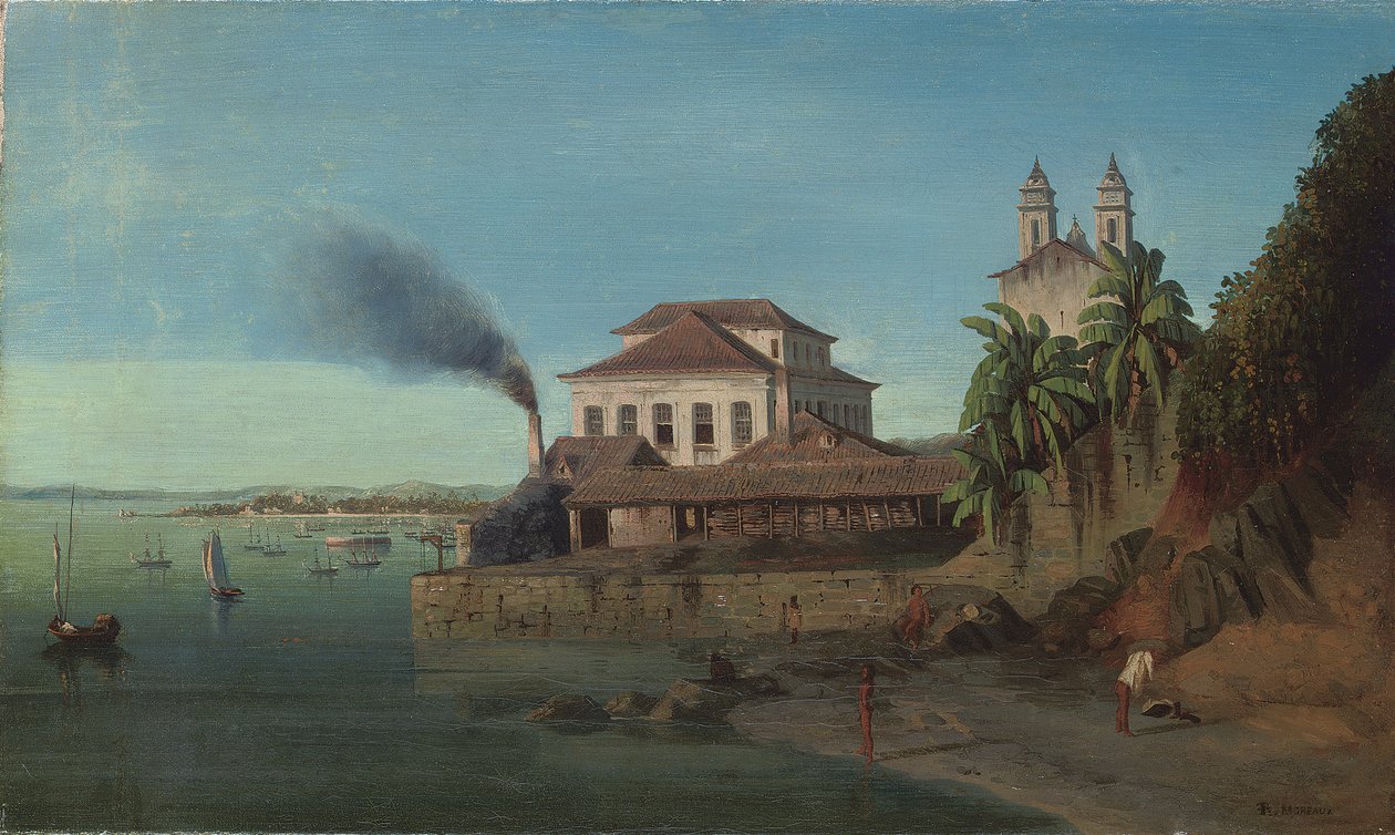 Solar do Unhao, with the church of N. S. de Conceicao da Praia, Salvador da Bahia de Francois Rene Moreaux