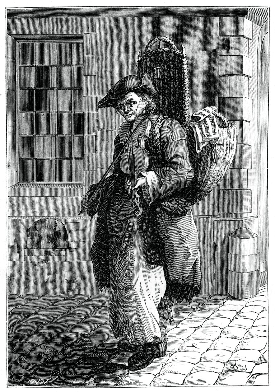 Músico Viajante, 1885. de Francois Robert Ingouf