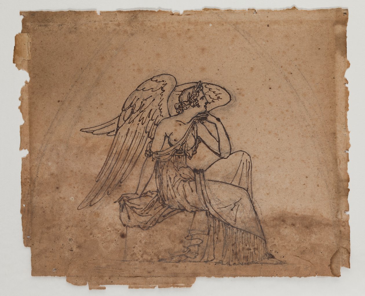 Figura alegórica, c.1825 (tinta e giz sobre papel) de Francois Rude