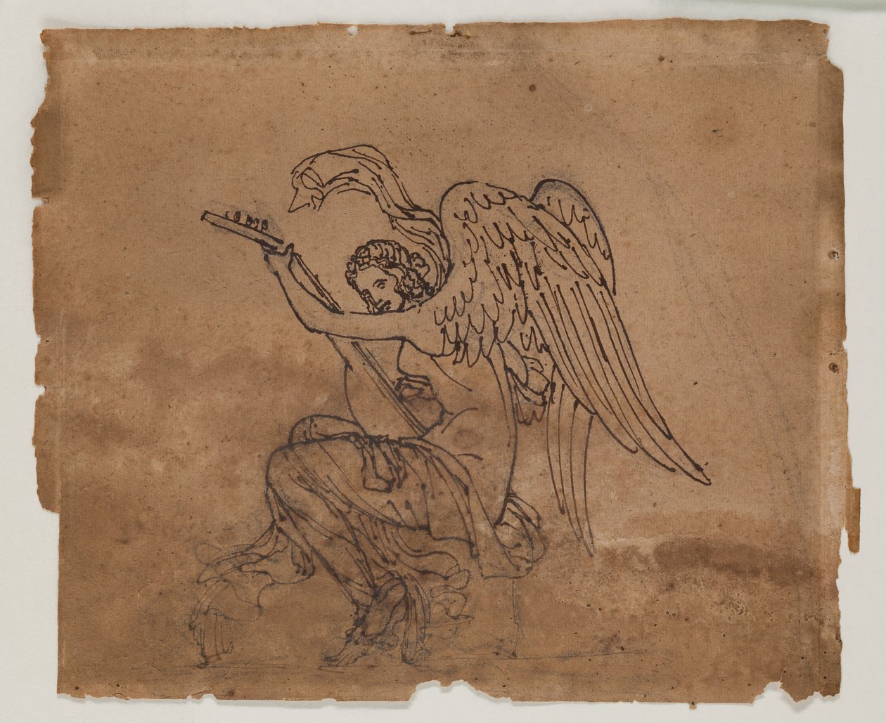 Figura alegórica com alaúde, c.1825 (tinta e giz sobre papel) de Francois Rude