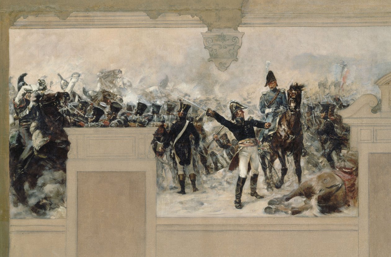 Esboço da Câmara Municipal de Pantin: Defesa de Pantin em 1814 pelo General Compans de Francois Schommer