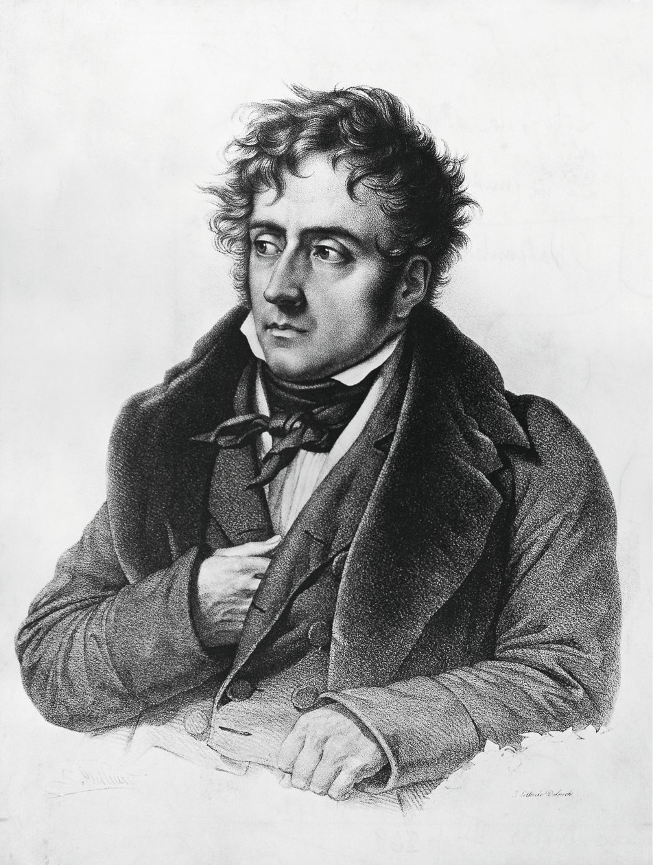 Retrato de François-Rene, vicomte de Chateaubriand (1768-1848), escritor, político, diplomata e historiador francês. de Francois Seraphin Delpech