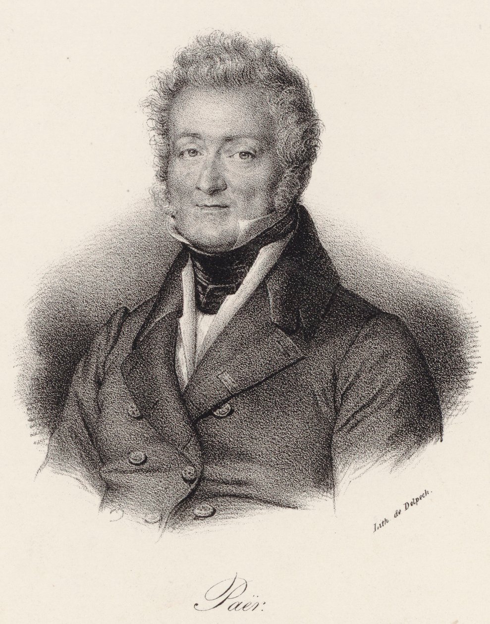 Retrato do Compositor Ferdinando Paer 1771-1839, 1830. de Francois Seraphin Delpech