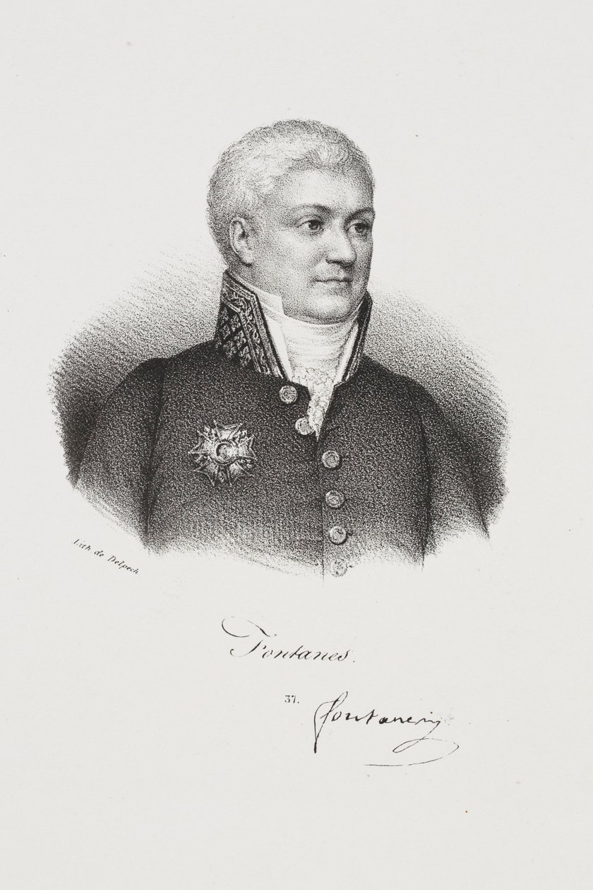 Retrato do escritor Louis Jean-Pierre, marquês de Fontanes de Francois Seraphin Delpech