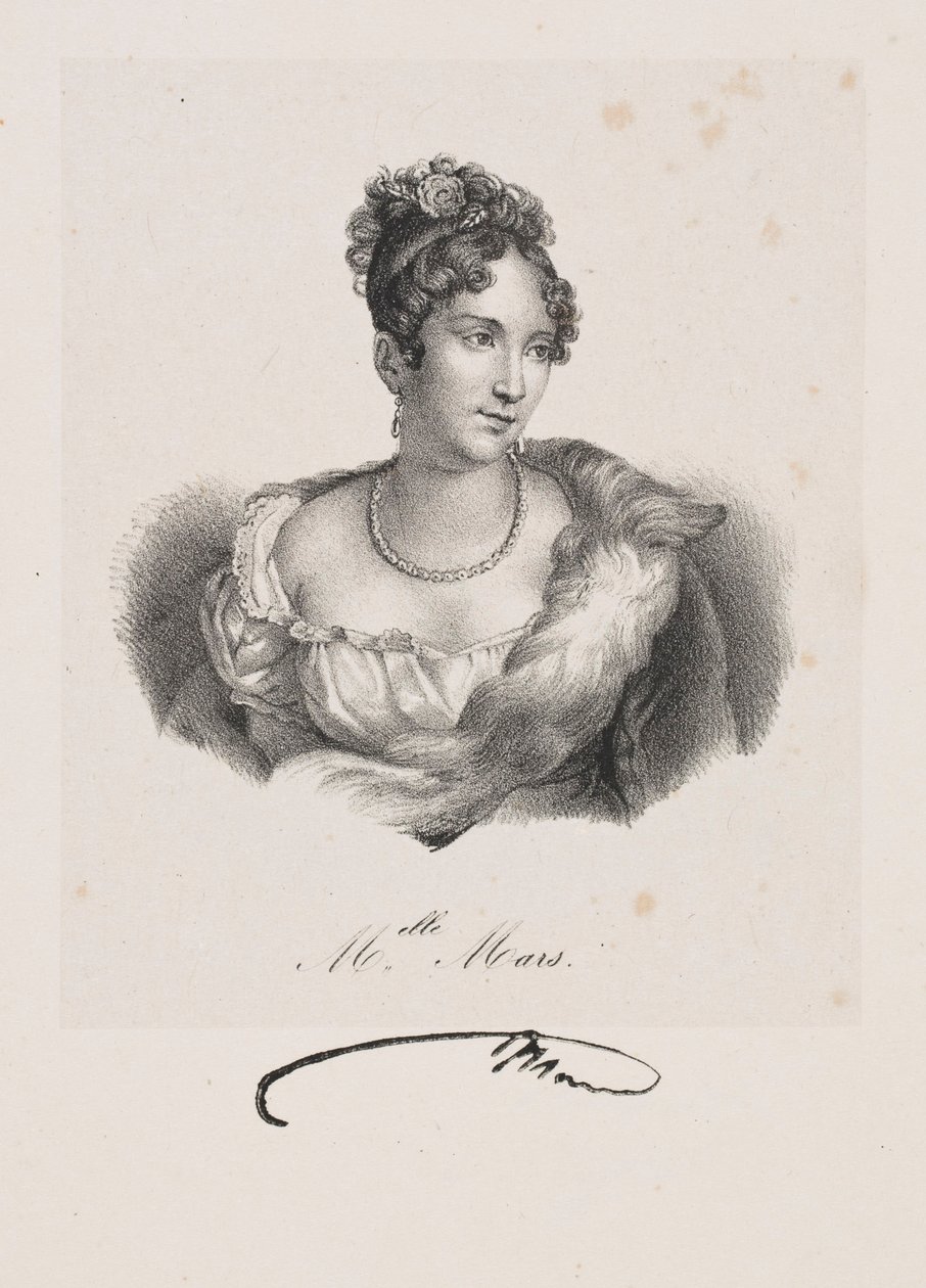 Retrato da senhorita Mars (pseudónimo de Anne Françoise Hyppolyte Boutet Salvetat) de Francois Seraphin Delpech