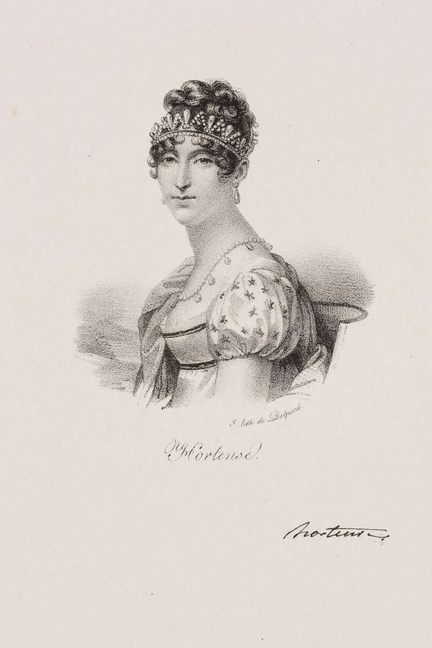 Retrato da rainha Hortense Eugénie Cécile de Beauharnais de Francois Seraphin Delpech