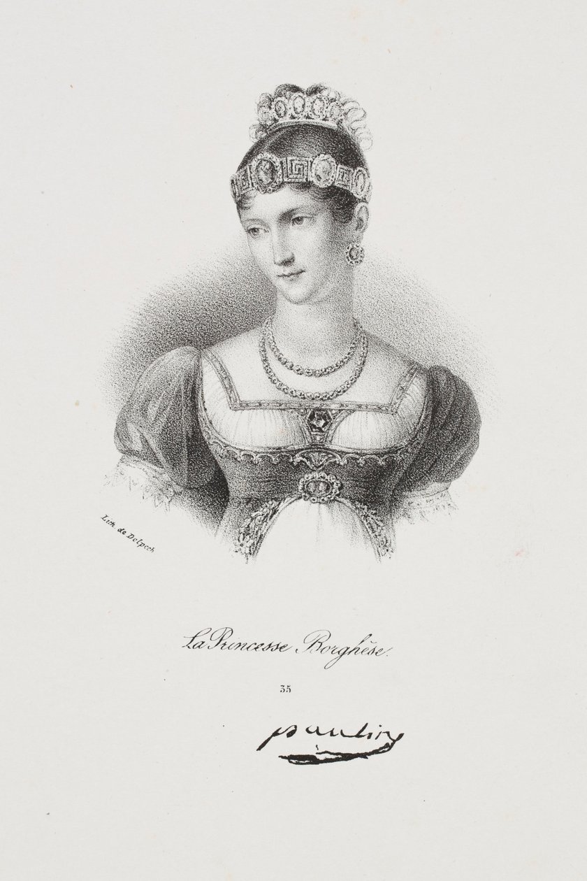 Retrato da princesa Pauline Borghese (Marie Paulette Bonaparte) de Francois Seraphin Delpech