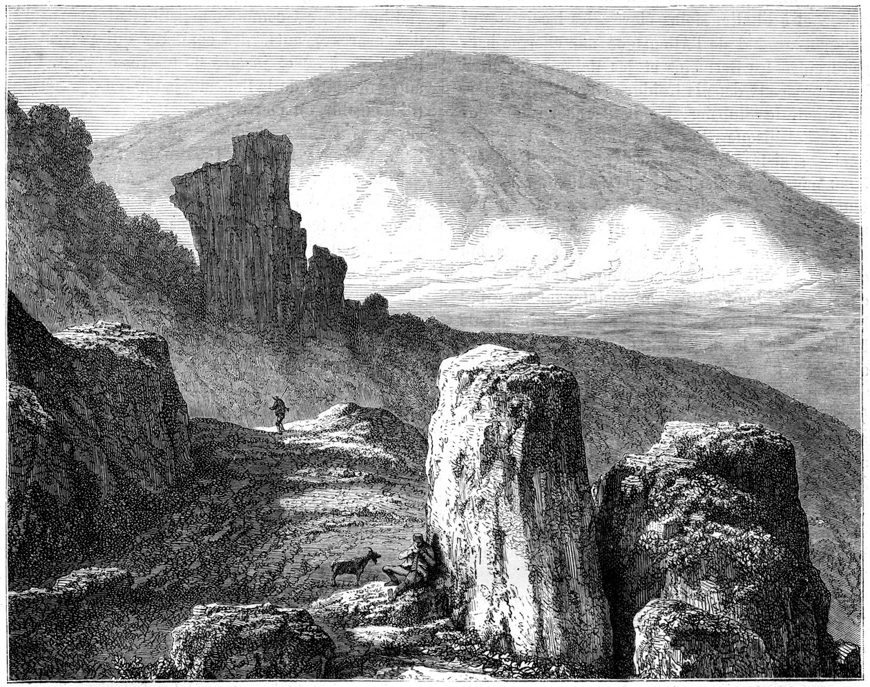 O Brocken, ou Blocksberg, montanhas Harz, Alemanha, século XIX de Francois Stroobant