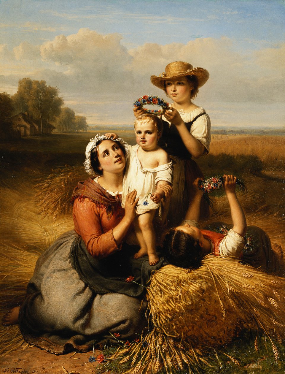 A família da ceifeira, 1855 de Francois Verheyden