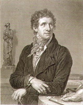Retrato de Antonio Canova (1757-1822) gravado por William Henry Worthington (c.1790-p.1839) (gravura) de Francois Xavier (after) Fabre