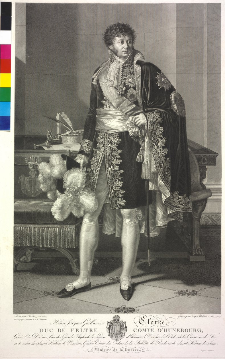 Duque de Feltre Clarke (gravura) de Francois Xavier Fabre