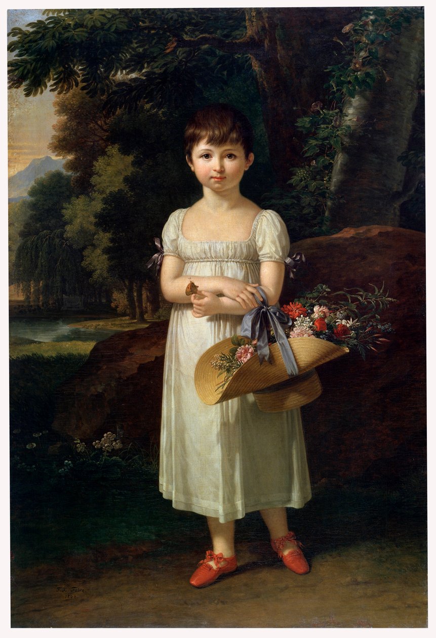 Retrato de Amelia Oginski, final do século XVIII ou início do século XIX de Francois Xavier Fabre
