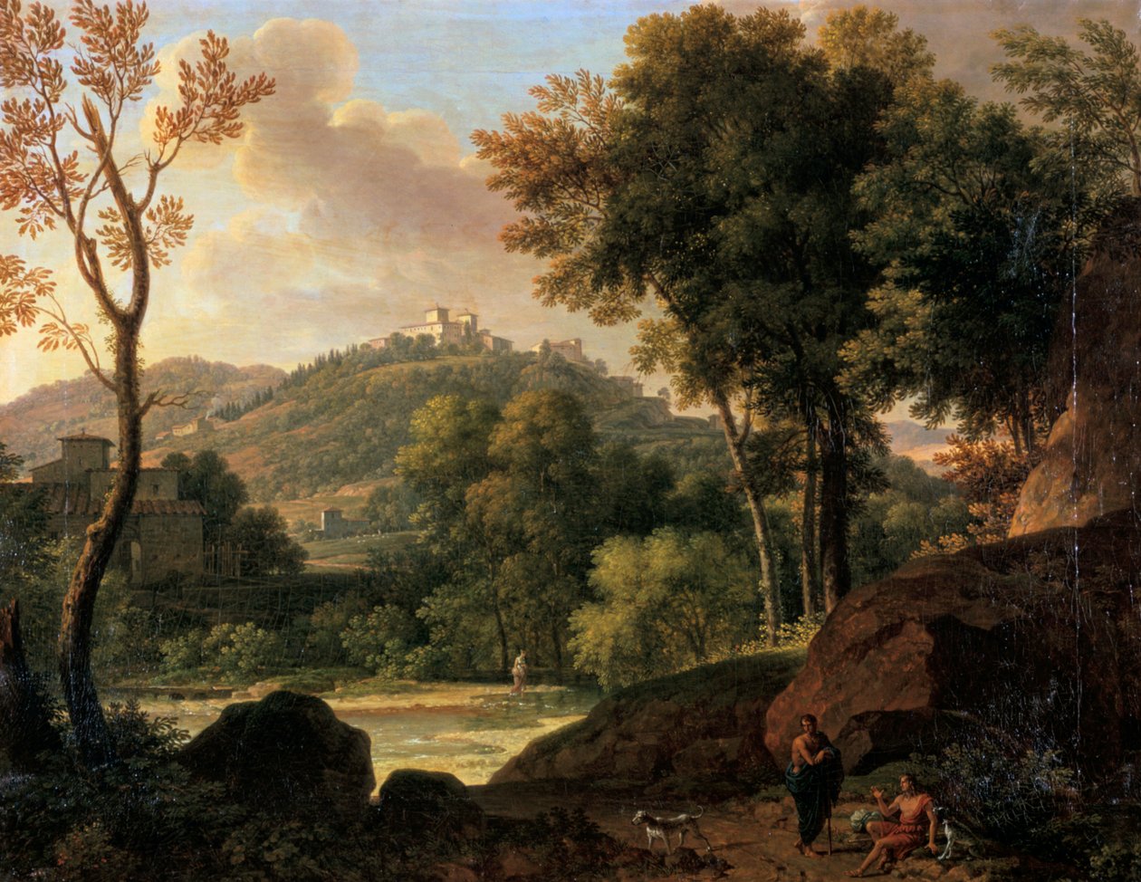 A paisagem ao redor de Florença, Itália, final do século XVIII de Francois Xavier Fabre