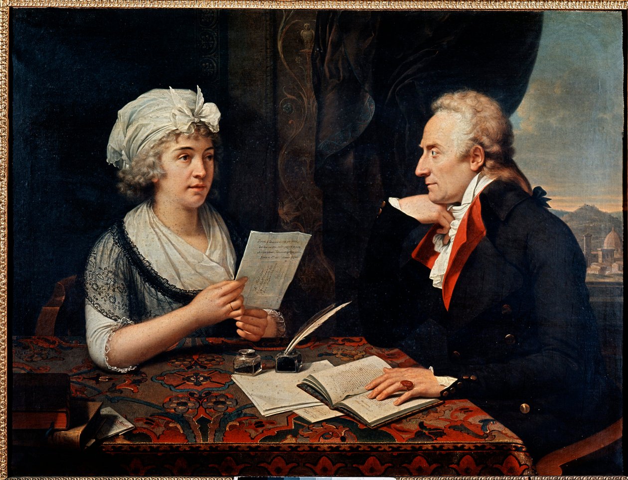 Vittorio Alfieri, poeta e dramaturgo italiano, com a Condessa de Albany (pintura) de Francois Xavier Fabre
