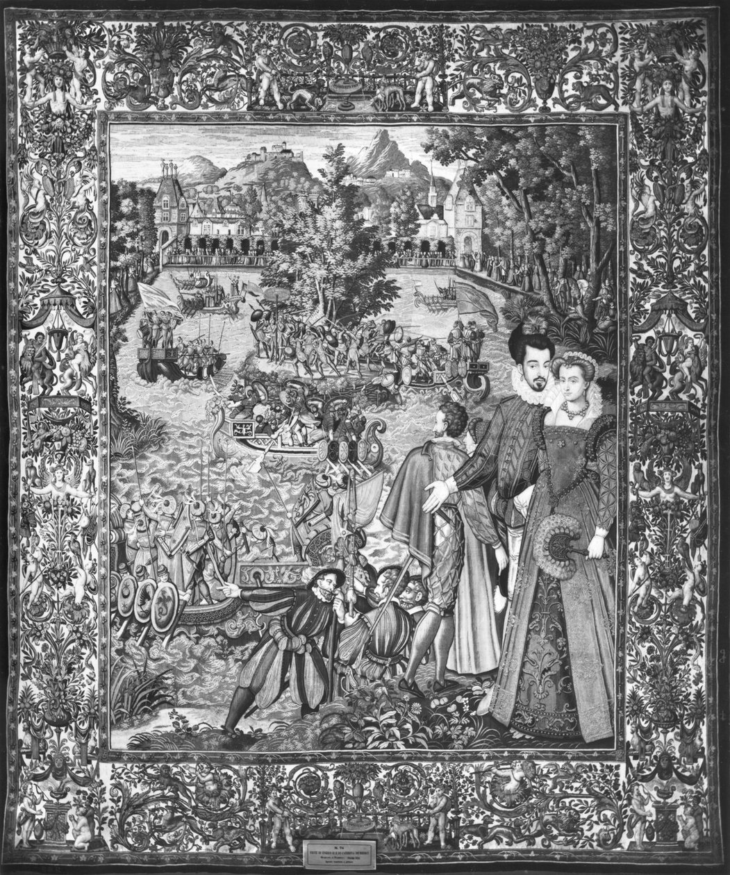 Festival da Água de Henri III (1551-1589) e Louise de Lorraine (1553-1601) Oficina de Bruxelas, c.1580 de Francois after Quesnel