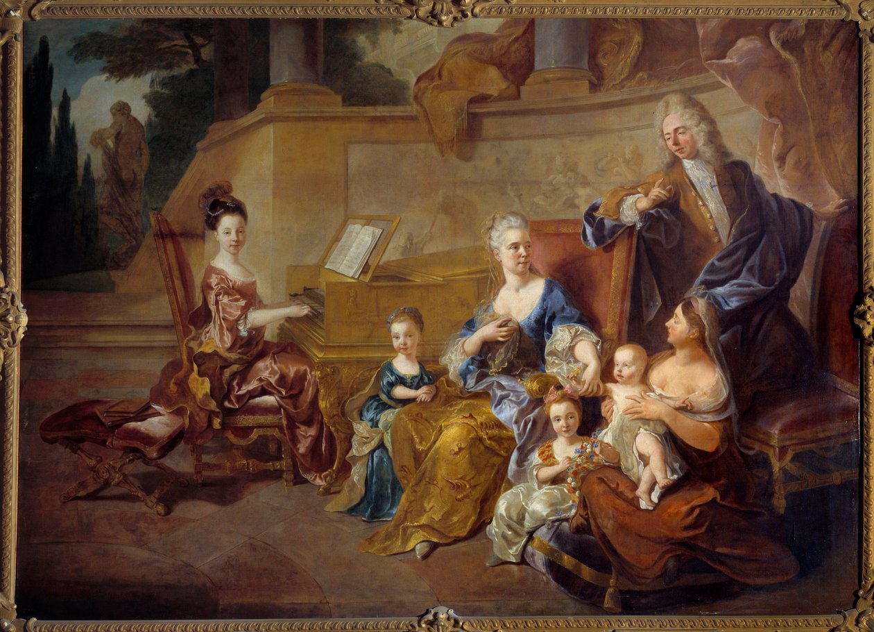 A família de Franqueville. Pintura de François De Troy (1645 - 1730) de Francois de Troy