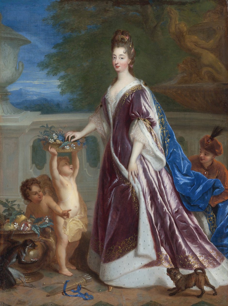 "Retrato de Elisabeth-Charlotte (Elisabeth Charlotte) da Baviera ou do Palatinado (1652-1722)" (Elizabeth Charlotte, Princesa Palatina) Pintura de François de Troy (1645-1730) Colecção privada do século XVII de Francois de Troy