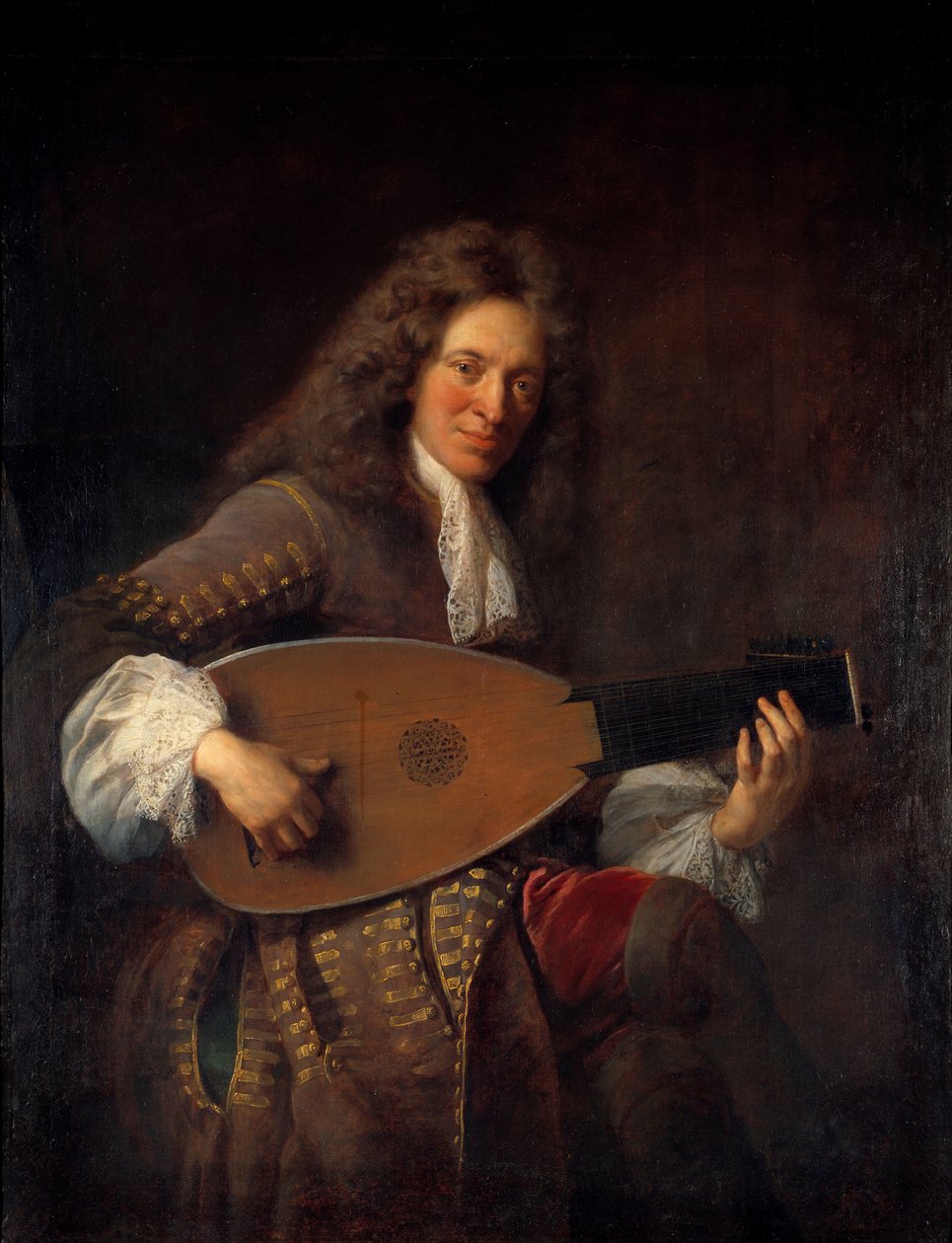 Retrato de Charles Mouton (1626-1710) Pintura luthist de François de Troy (1645-1730) 1690 Sol. 1,38x1,06 m de Francois de Troy
