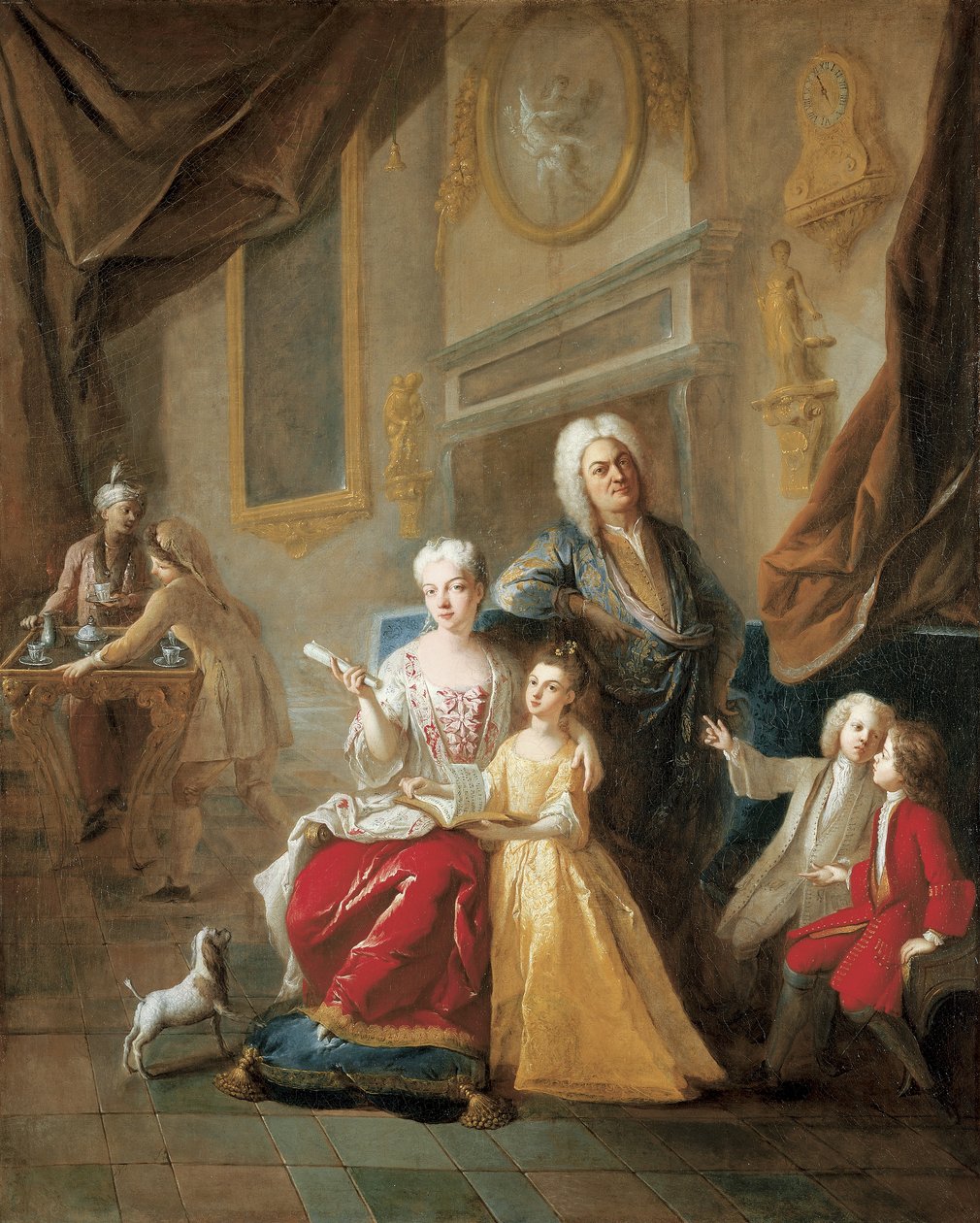 Retrato de uma família em um interior de Jean François de Troy
