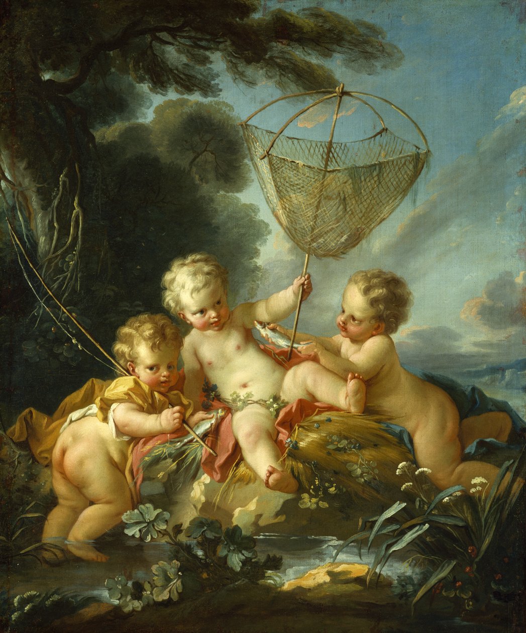 Putti como pescador, c.1744 de François Boucher