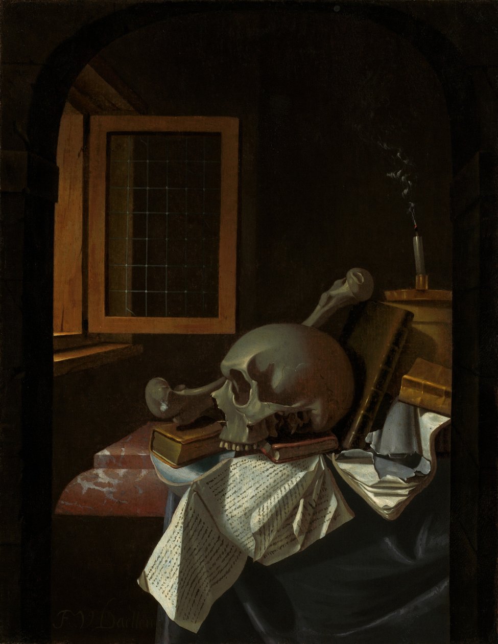 Vanitas natureza morta de Francois van Daellen