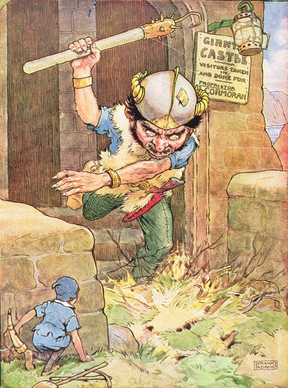 Jack, o Assassino Gigante, de &39;My Nursery Story Book&39;, pub. por Blackie und Son (ilustração do livro) de Frank Adams