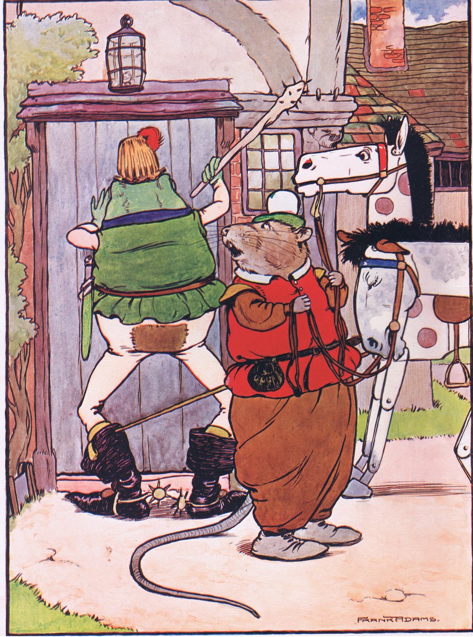 O Deu um Loud Knock, ilustração de "The Frog faria um Wooing Go", de Charles H. Bennett, 1916 de Frank Adams