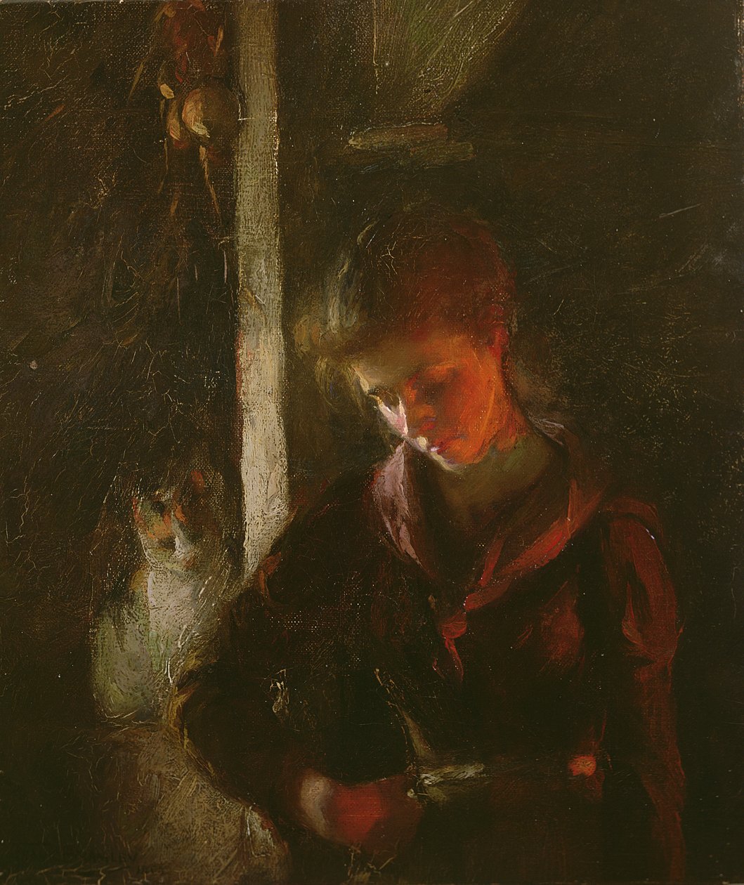 Pela lareira de Frank Bramley
