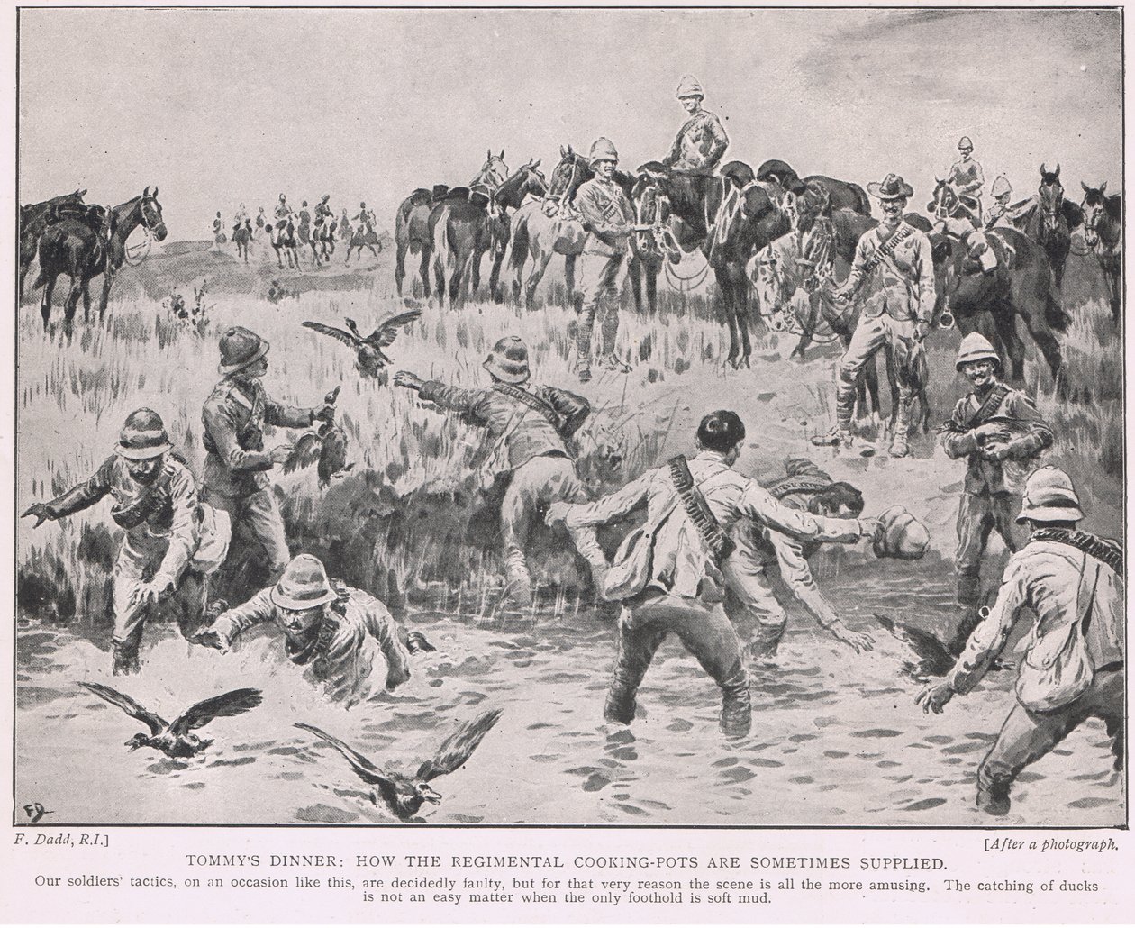 O jantar de Tommy; como os caldeirões regimentais são às vezes fornecidos de Frank Dadd