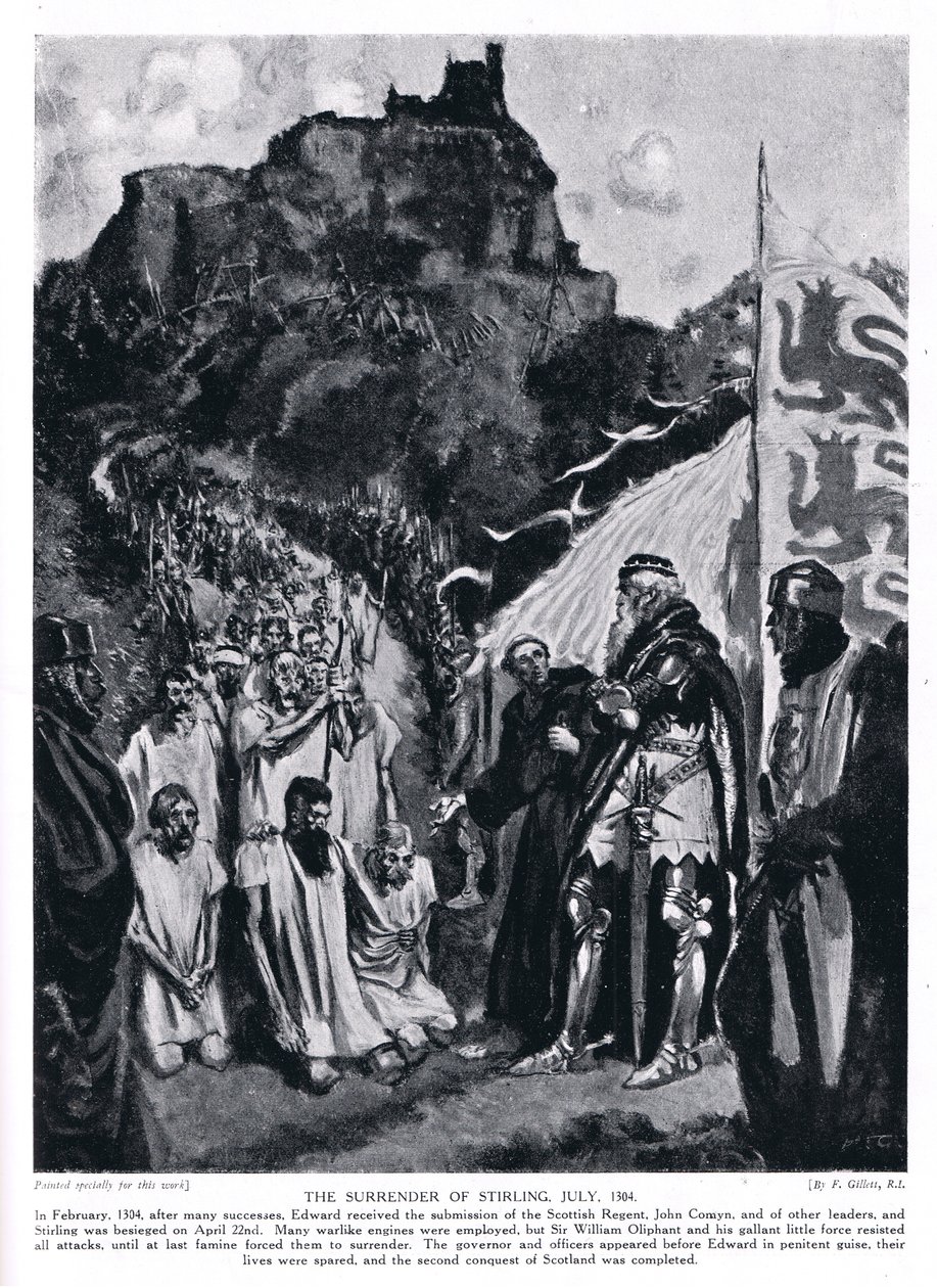 A rendição do castelo de Stirling; Julho; AD1304, 1920 de Frank Gillett