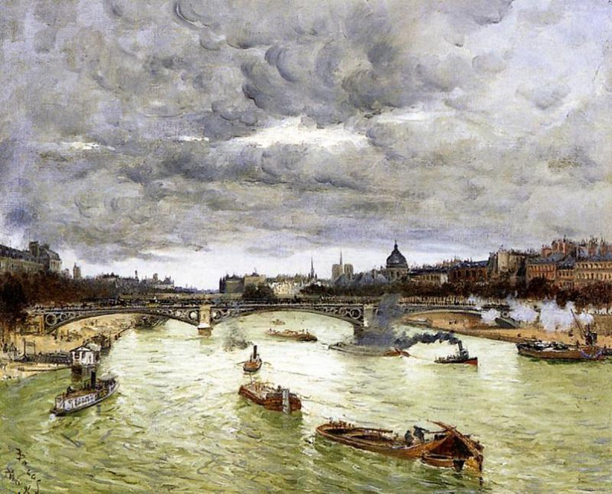Paris, o Sena e a Ponte de Alexandre III, 1896 de Frank Myers Boggs